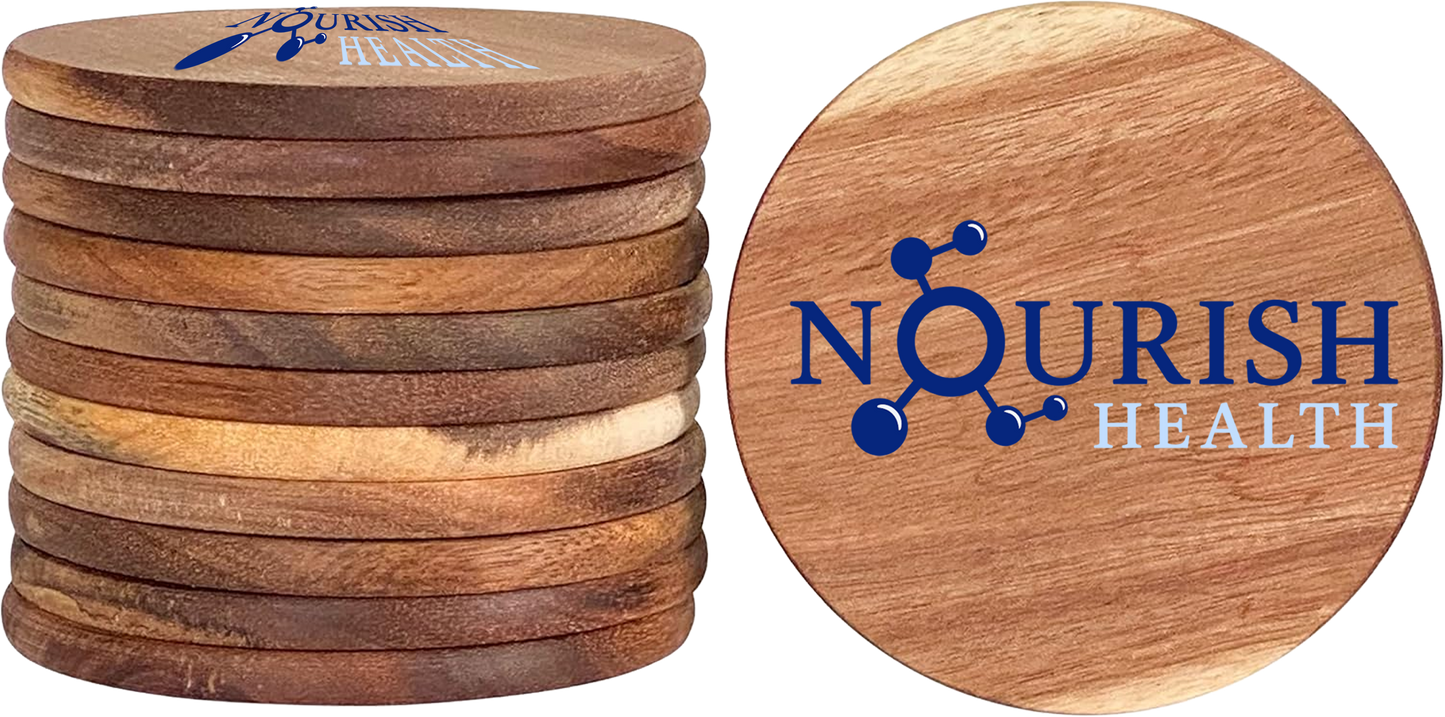 Nourish Health Acacia Wood Coaster Set