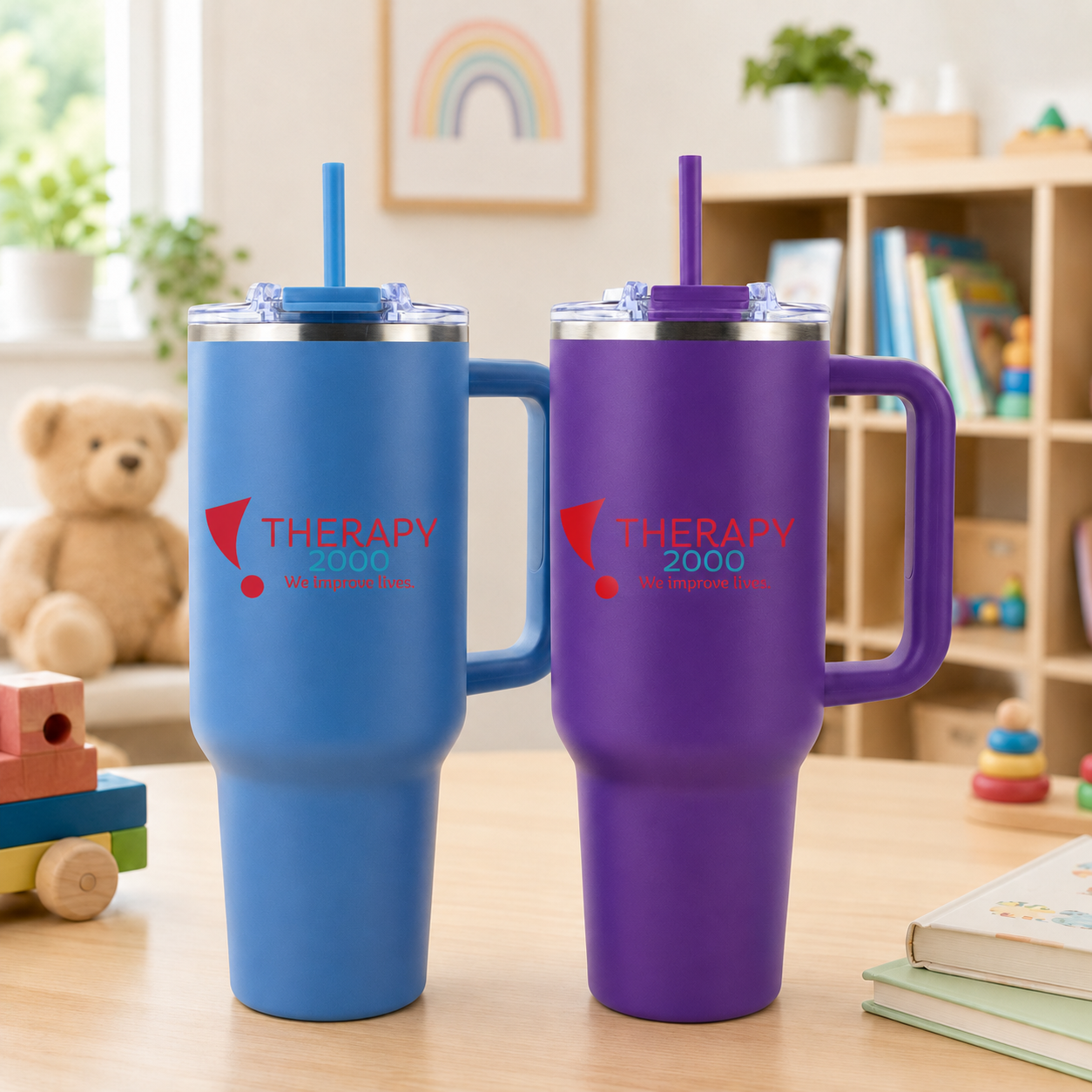 Therapy 2000 40oz Big Swig Tumbler with Handle | Color UV Printed Logo
