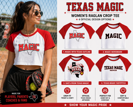 Texas Magic Women's Raglan Crop Tee