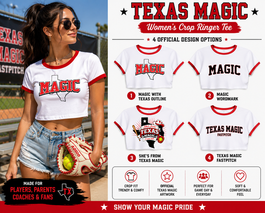 Texas Magic Women's Crop Ringer Tee