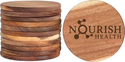 Nourish Health Acacia Wood Coaster Set
