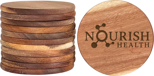 Nourish Health Acacia Wood Coaster Set