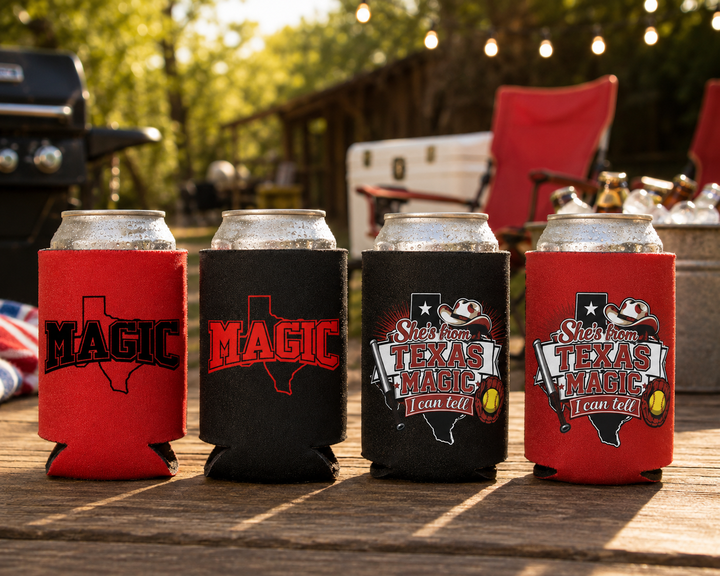 Texas Magic Can Koozie