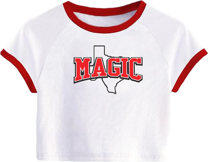 Texas Magic Women's Crop Ringer Tee