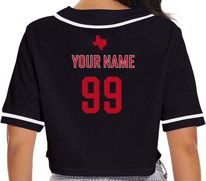 Texas Magic Women's Custom Crop Baseball Jersey