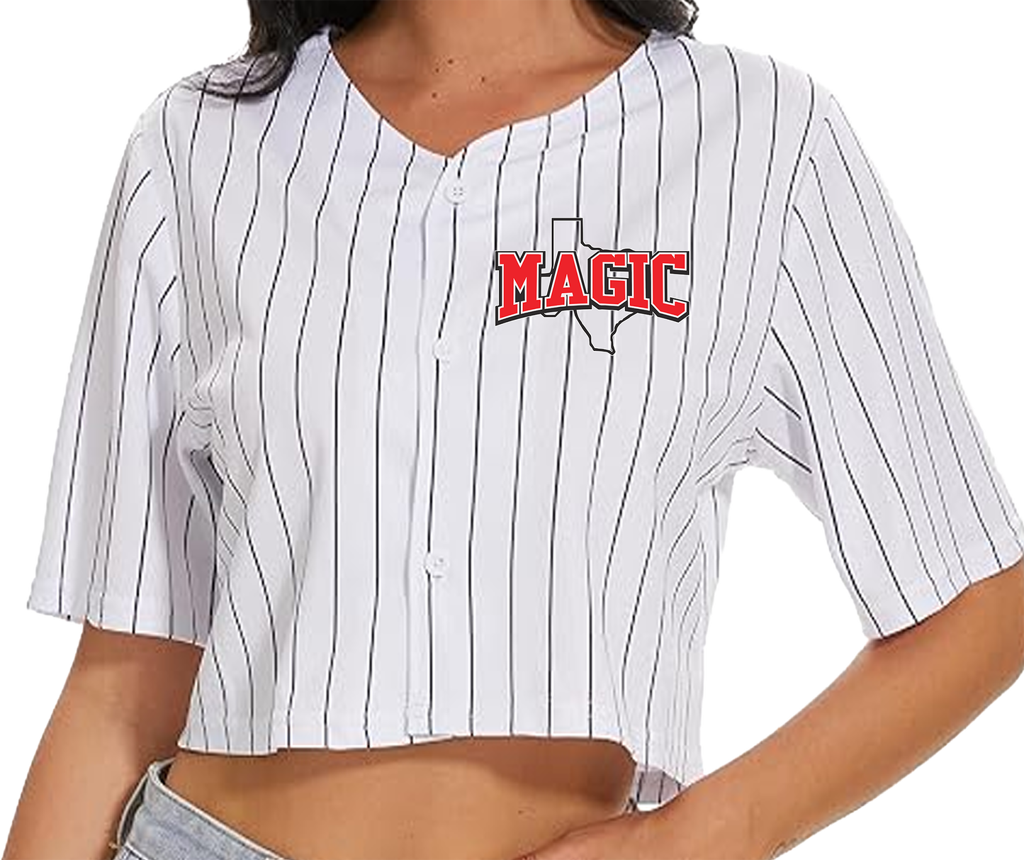 Texas Magic Women's Pinstripe Crop Jersey