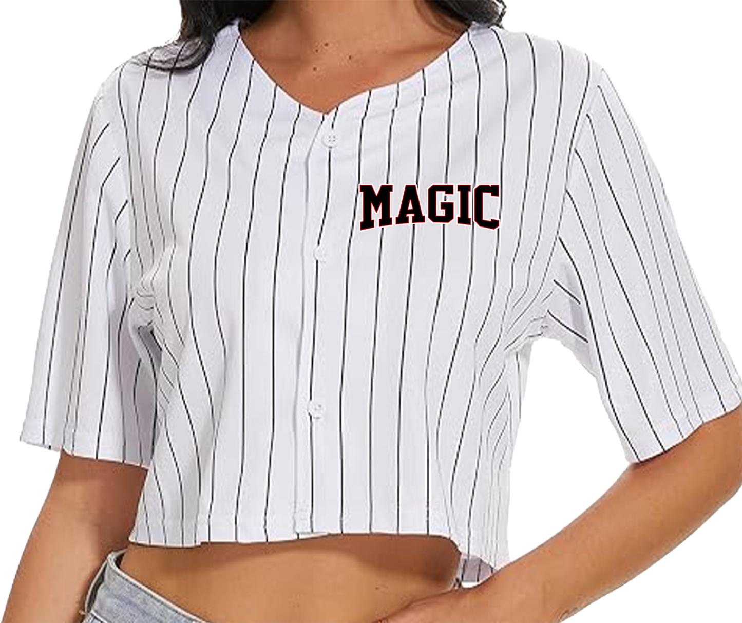 Texas Magic Women's Pinstripe Crop Jersey