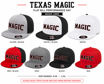 Texas Magic Flat Bill Flexfit Hat - Official Magic Logo
