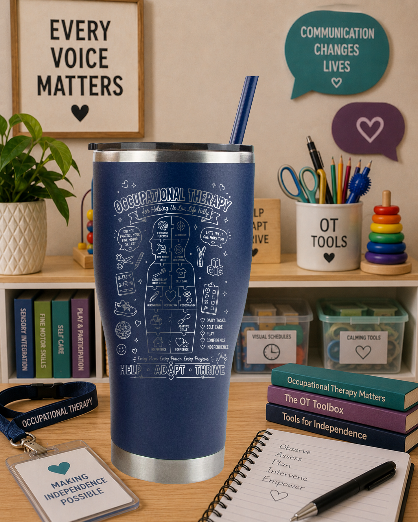 Occupational Therapy Appreciation Tumbler | Thank You Occupational Therapists 30oz Engraved Stainless Steel Travel Mug
