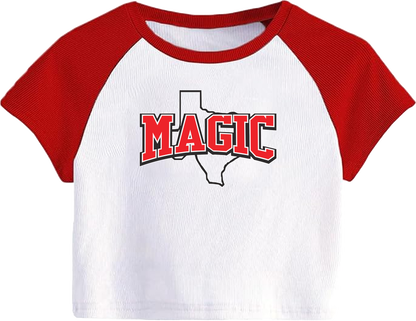 Texas Magic Women's Raglan Crop Tee