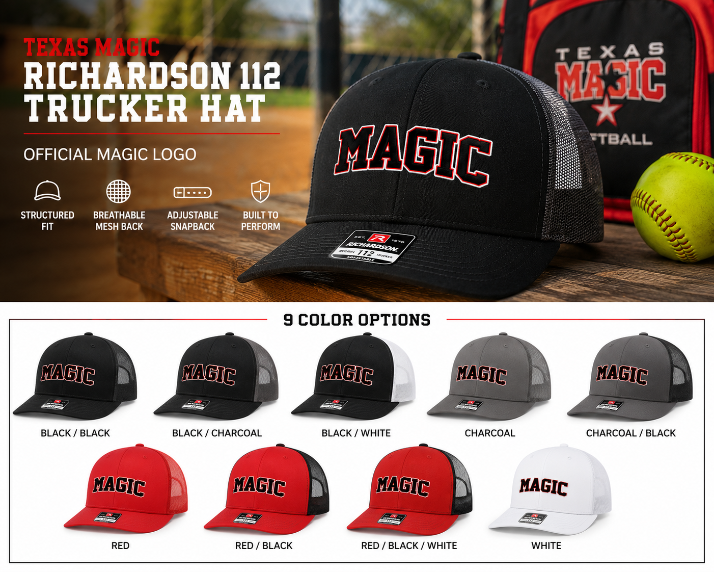 Texas Magic Richardson 112 Trucker Hat | Official MAGIC Logo