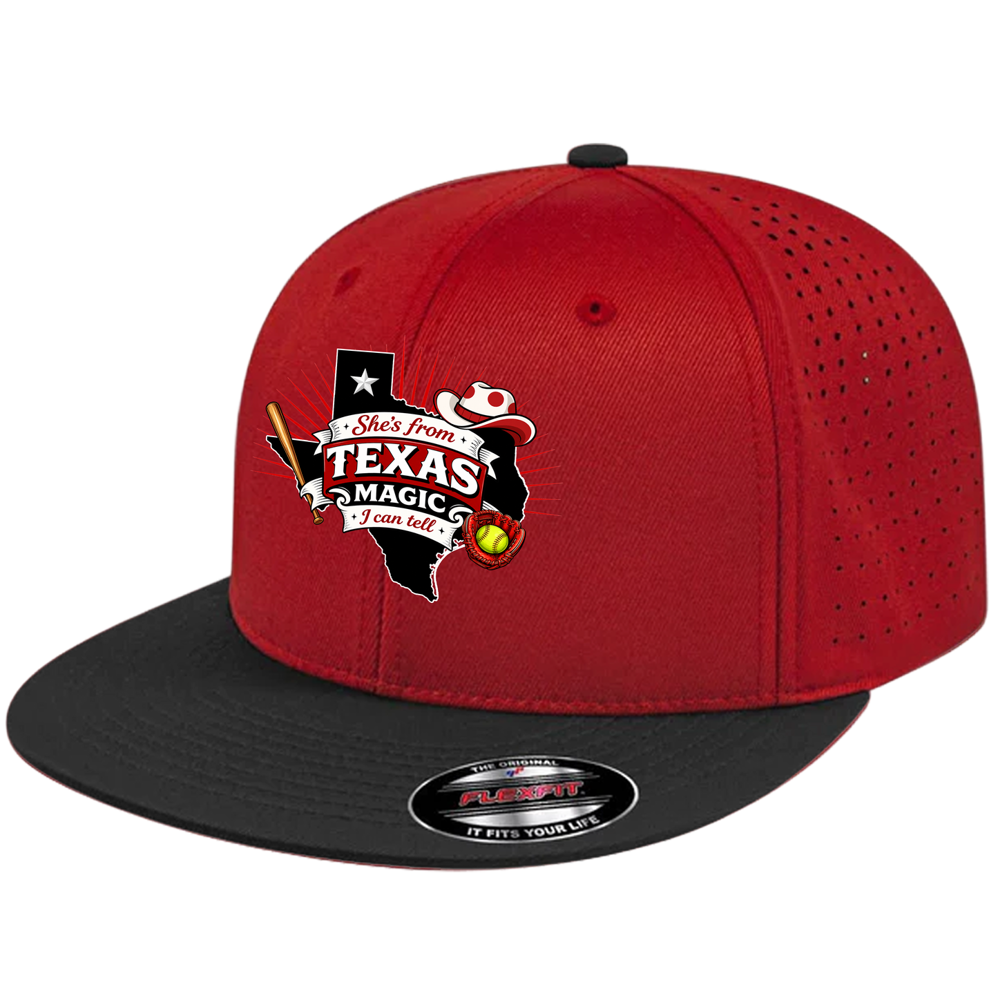 Texas Magic Flat Bill Performance Hat – She's From Texas Magic Logo