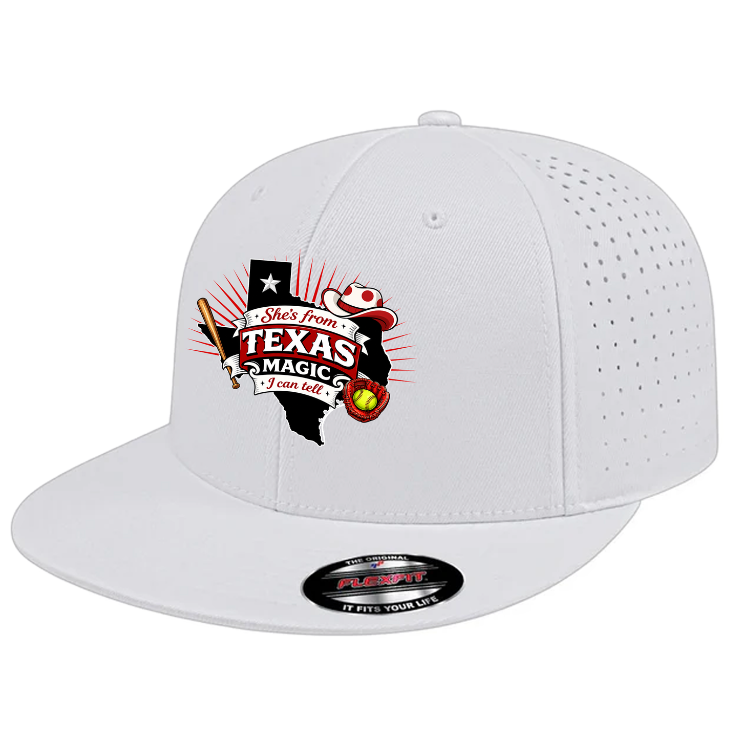 Texas Magic Flat Bill Performance Hat – She's From Texas Magic Logo