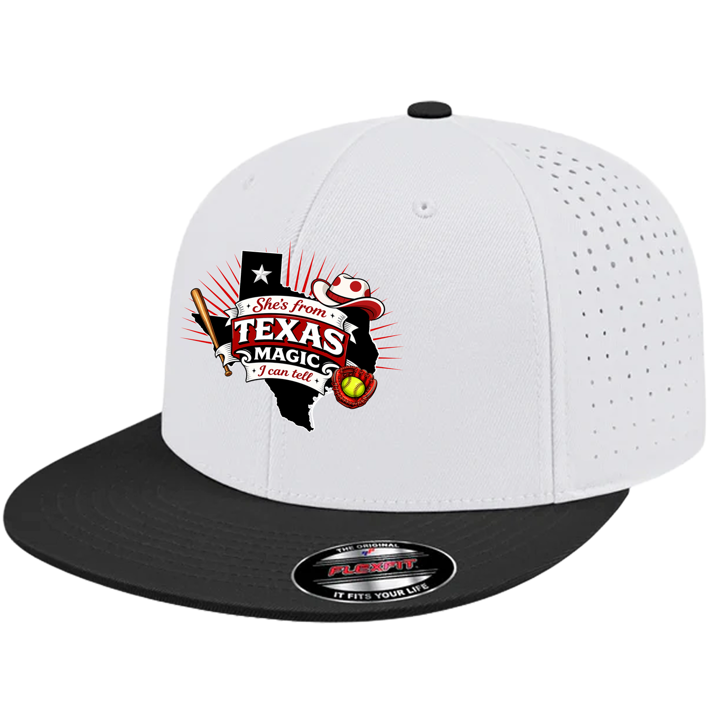 Texas Magic Flat Bill Performance Hat – She's From Texas Magic Logo