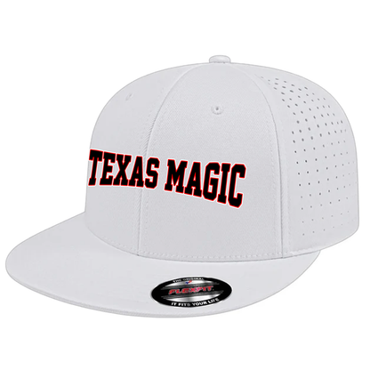 Texas Magic Flat Bill Flexfit Hat - Texas Magic Stretched Logo