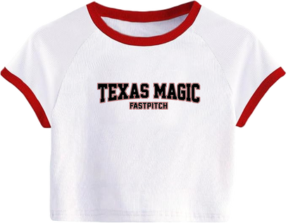 Texas Magic Women's Crop Ringer Tee