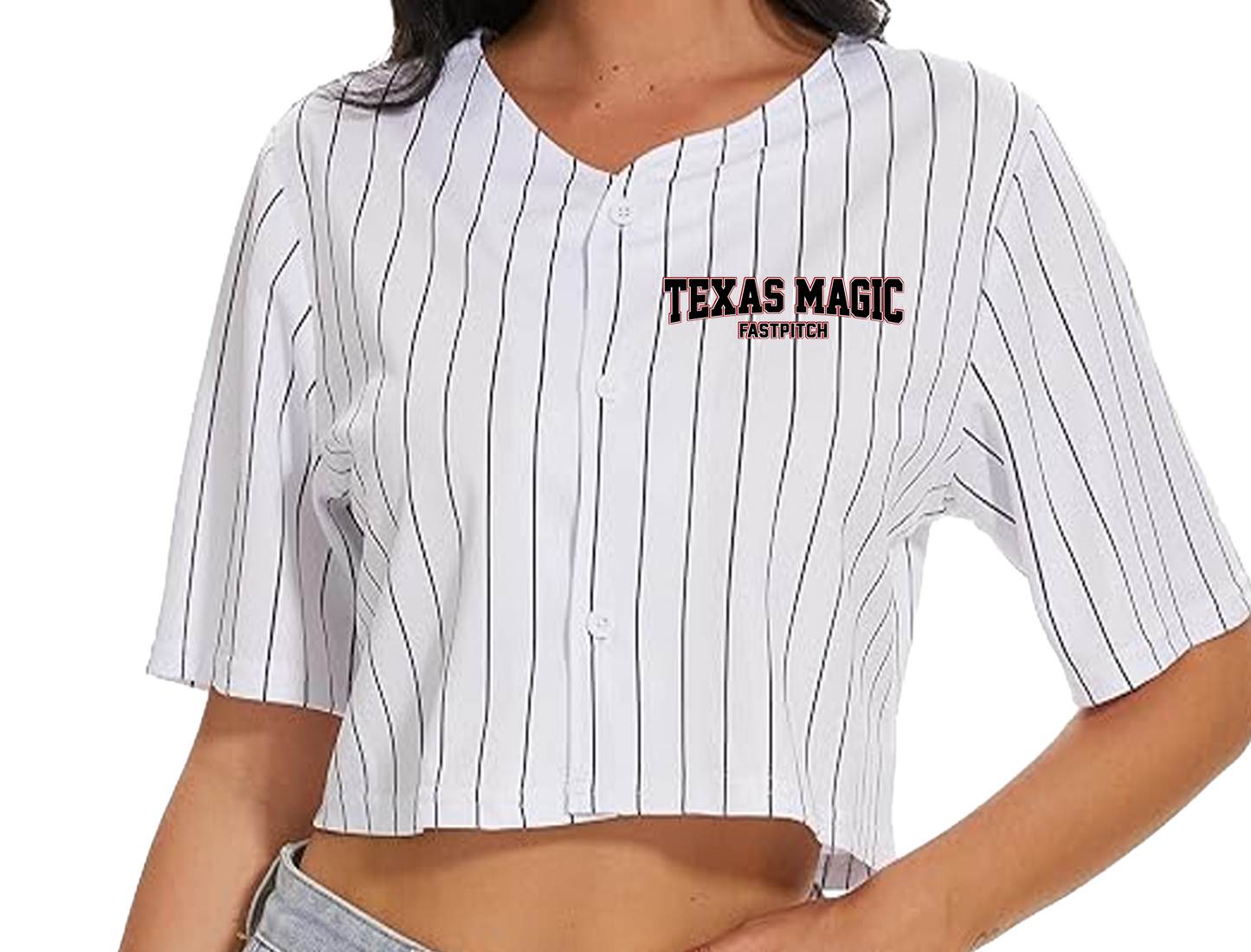 Texas Magic Women's Pinstripe Crop Jersey