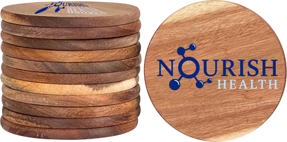 Nourish Health Acacia Wood Coaster Set