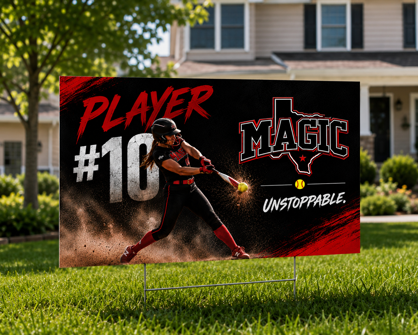 Custom Player Yard Sign – 18x24 UV Printed